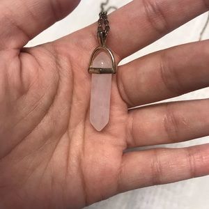 Faux Rose Quartz Necklace